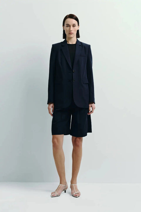 École Linen Blazer Navy