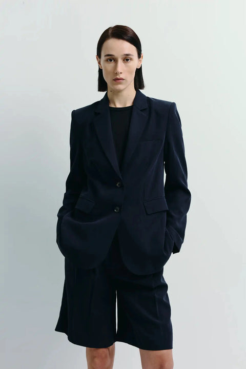 École Linen Blazer Navy