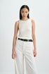 Tricot Boatneck Sweater Tank White