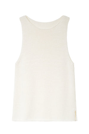 Tricot Boatneck Sweater Tank White