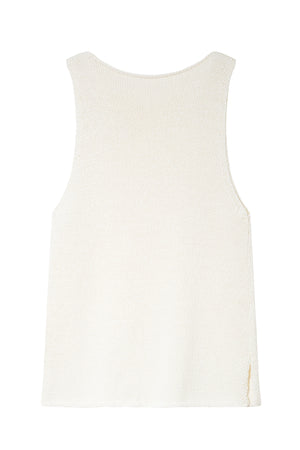 Tricot Boatneck Sweater Tank White