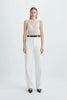 Traverse Lace-Stitch Knit Top White