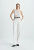 Traverse Lace-Stitch Knit Top White
