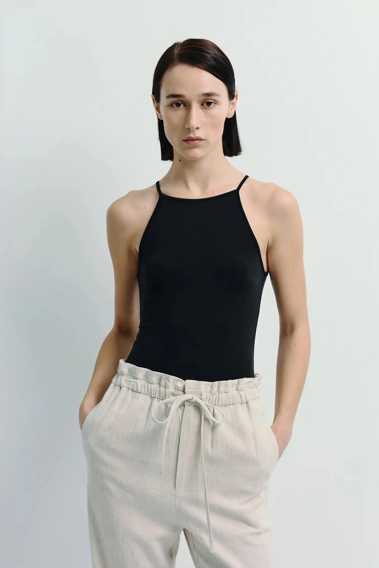 Chantilly Square Neck Cami Top Black
