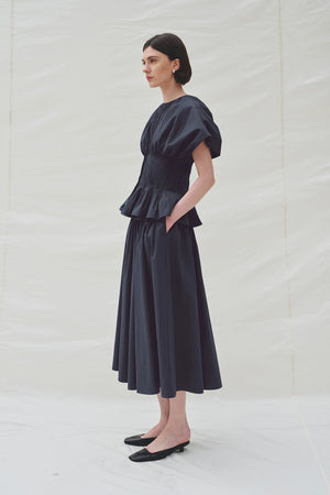 Piquenique Pintuck Shirt-Navy