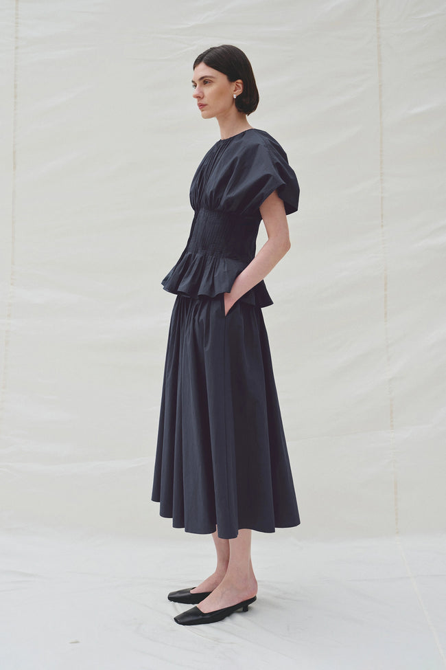 Piquenique Pintuck Shirt-Navy