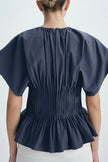 Piquenique Pintuck Shirt-Navy