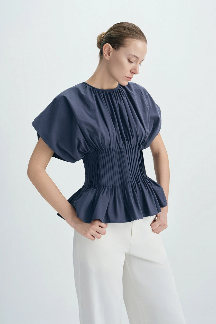 Piquenique Pintuck Shirt-Navy