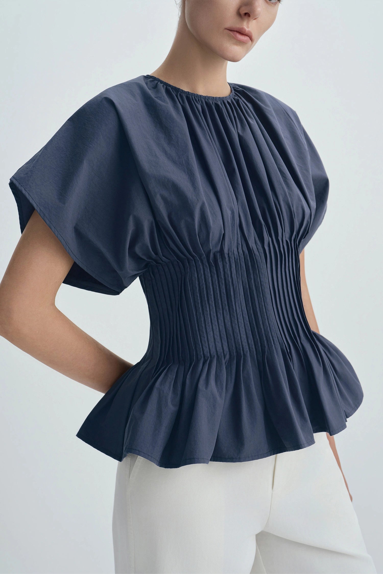 トップス [X MINJUKIM] SQUARE NECK PINTUCK SHIRT Piquenique Pintuck Shirt | Tailored Women's Top