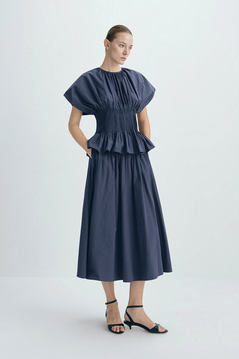 Piquenique Pintuck Shirt-Navy