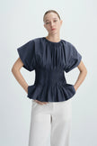 Piquenique Pintuck Shirt-Navy
