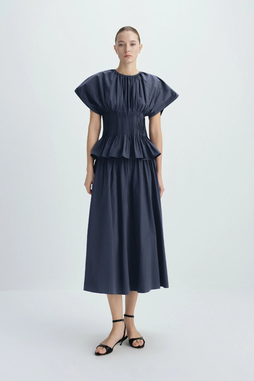 Piquenique Pintuck Shirt-Navy