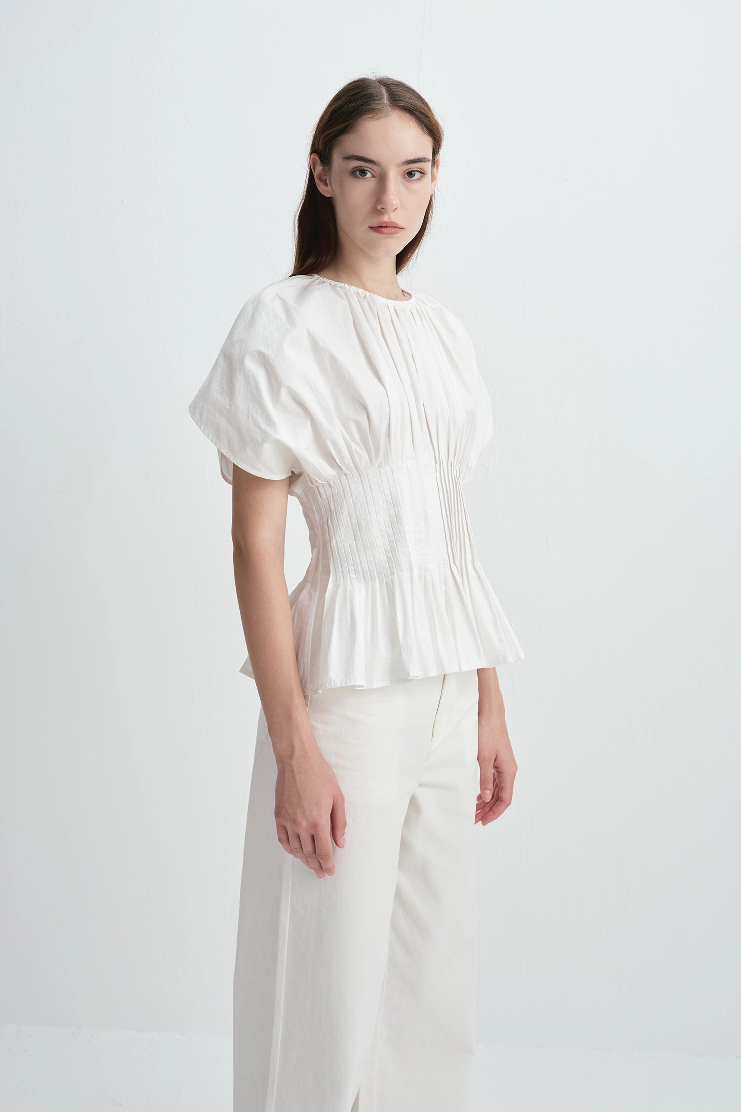 Pintuck Cotton Shirt | Tailored Women's Top Pintuck Cotton Shirt | Tailored Women's Top