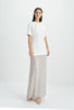Onda Slit Back Maxi Skirt-Lt Gray
