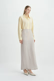 Onda Slit Back Maxi Skirt-Lt Gray