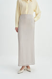 Onda Slit Back Maxi Skirt-Lt Gray