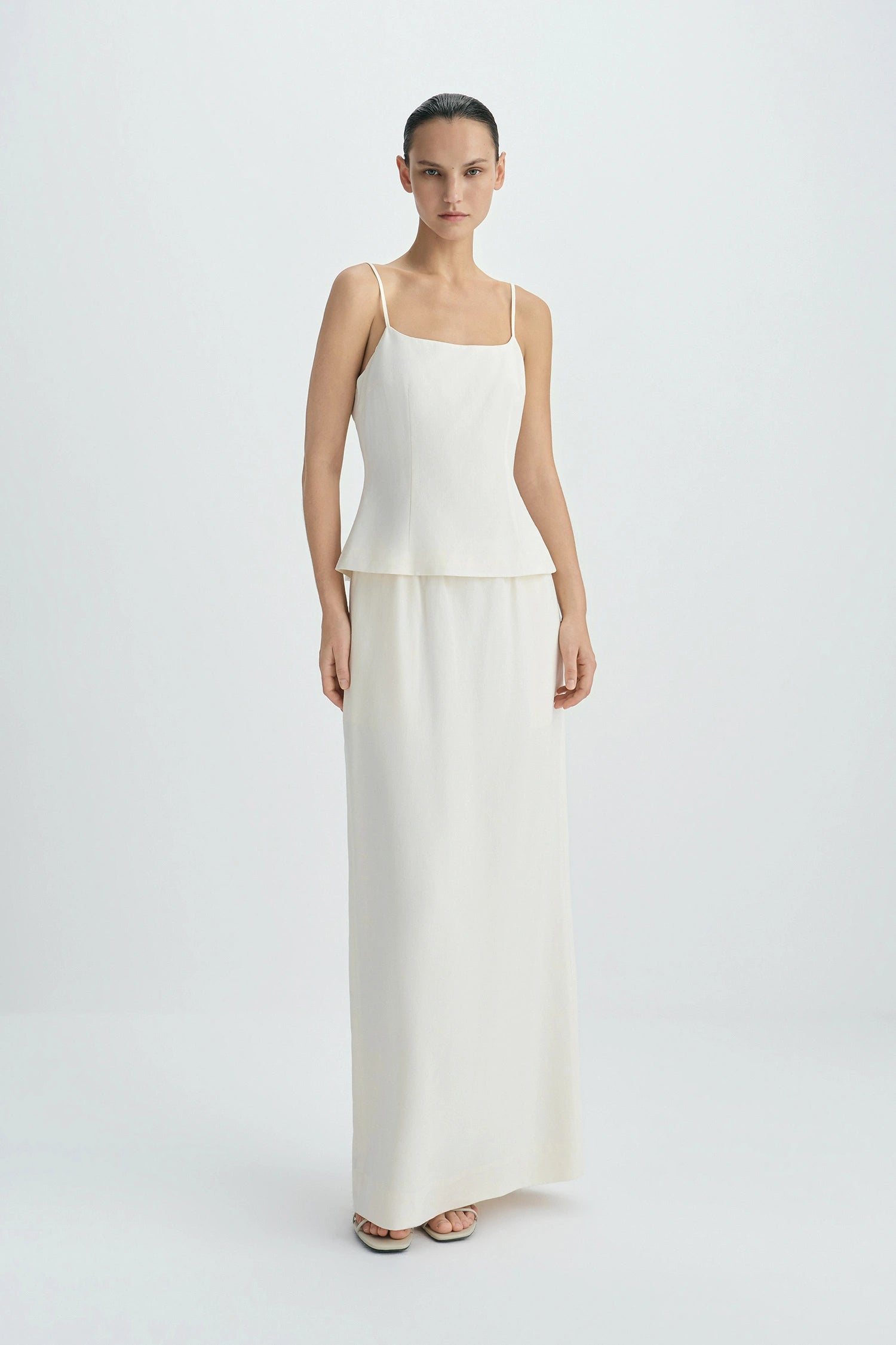 Coria Slit Back Maxi Skirt Egret