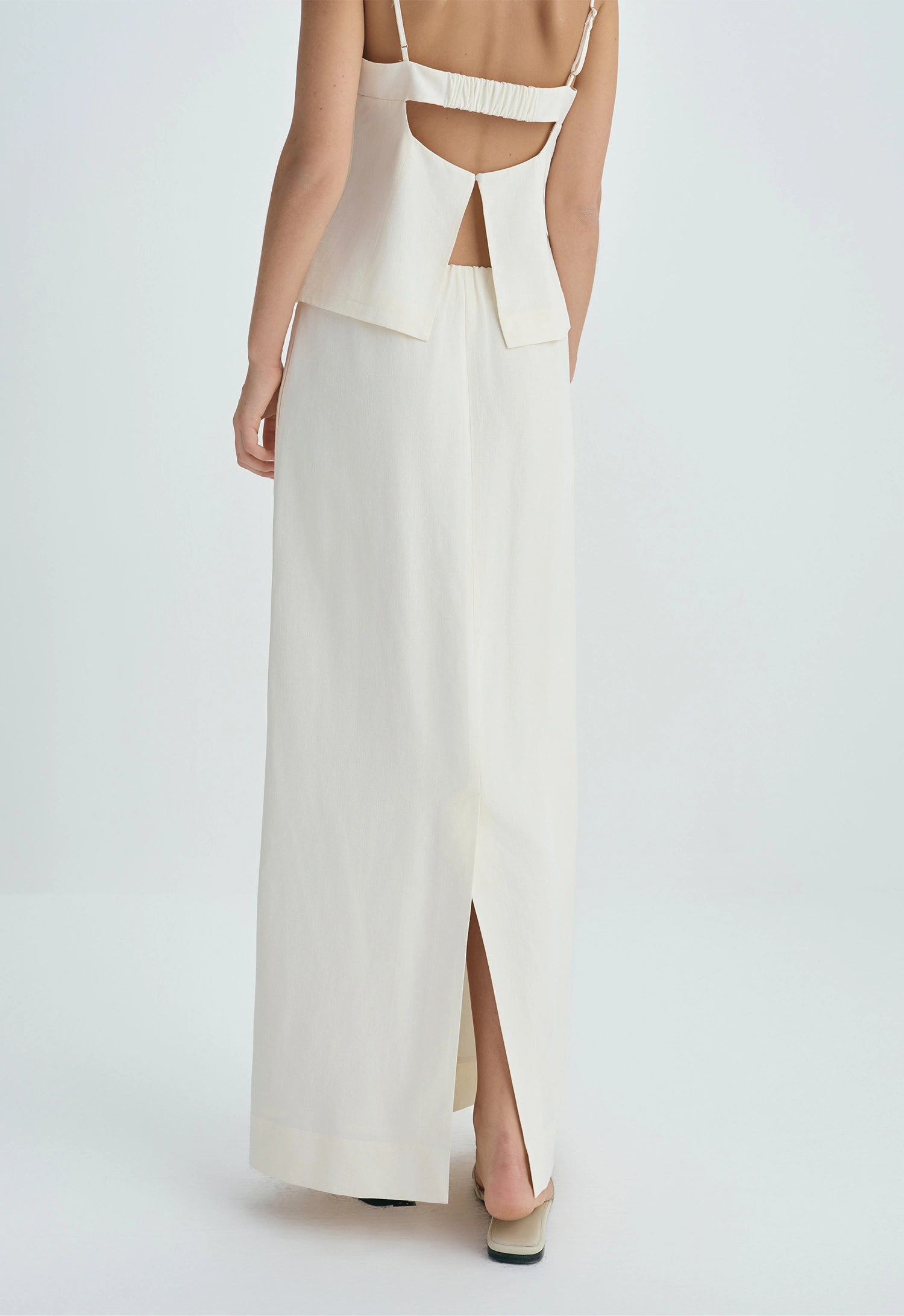 Coria Slit Back Maxi Skirt Egret