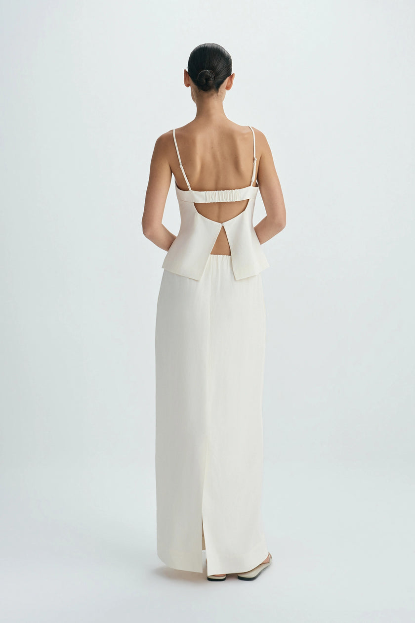Coria Slit Back Maxi Skirt Egret