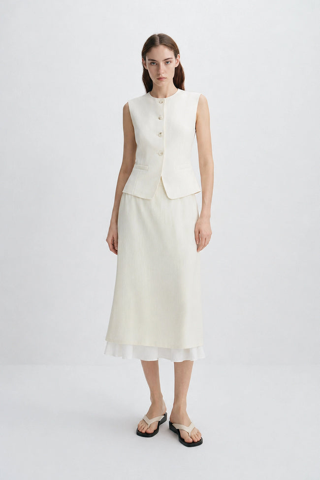 Rumi Double Layered Skirt Marshmallow