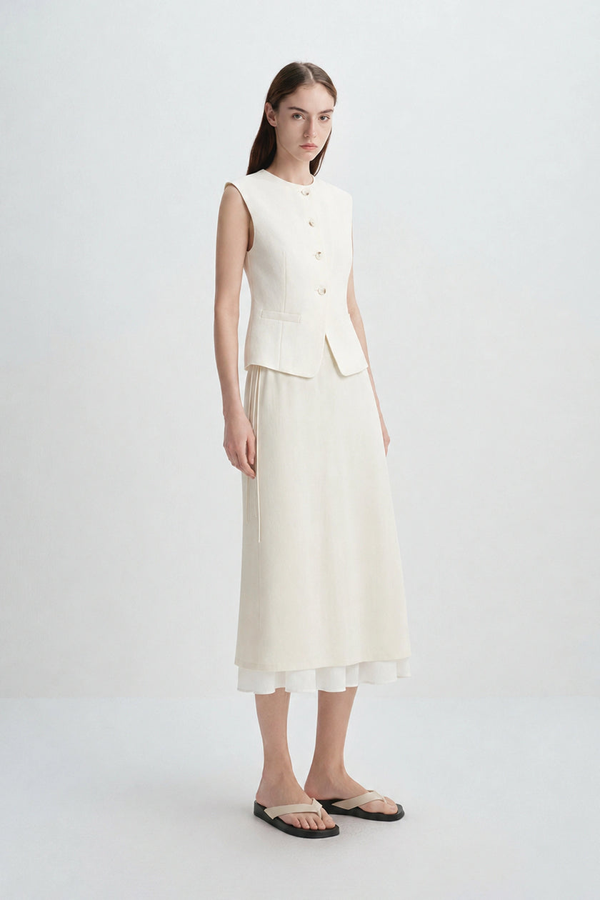 Rumi Double Layered Skirt Marshmallow