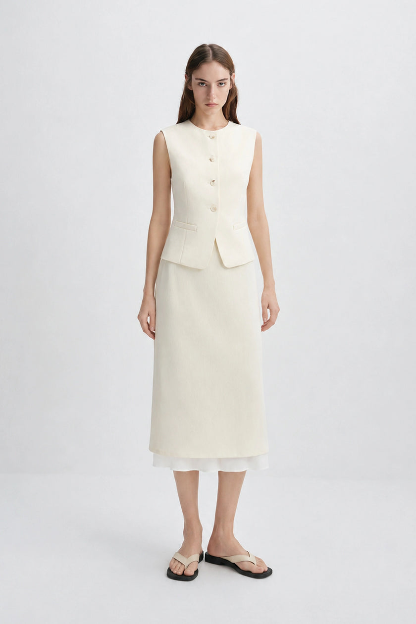 Rumi Double Layered Skirt Marshmallow