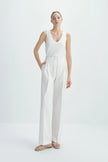 Ventura Pleat Front Drawstring Pant White