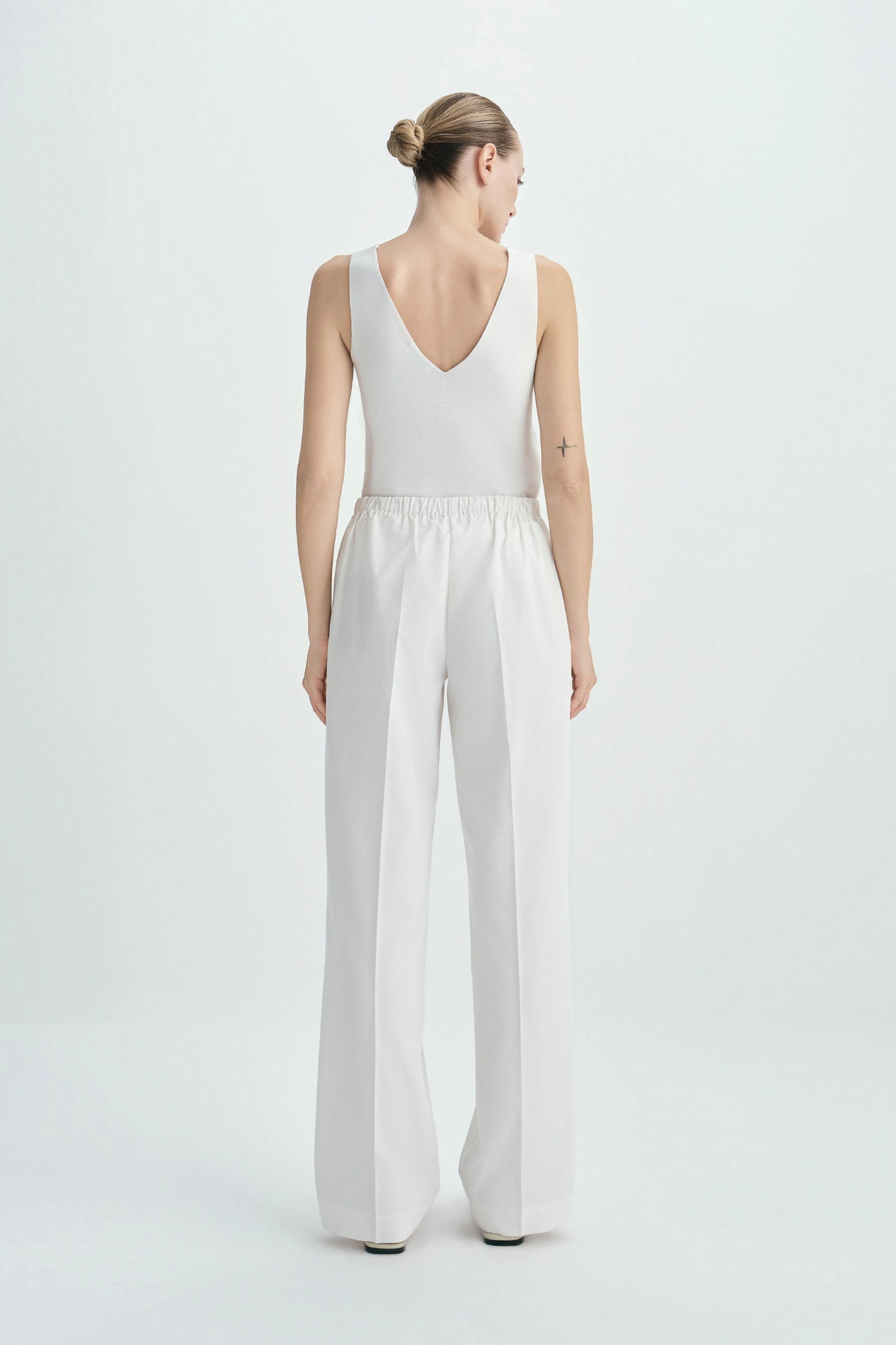 Ventura Pleat Front Drawstring Pant White