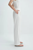 Ventura Pleat Front Drawstring Pant White
