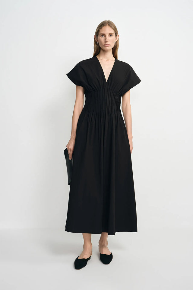 Piquenique Pintuck V-Neck Dress