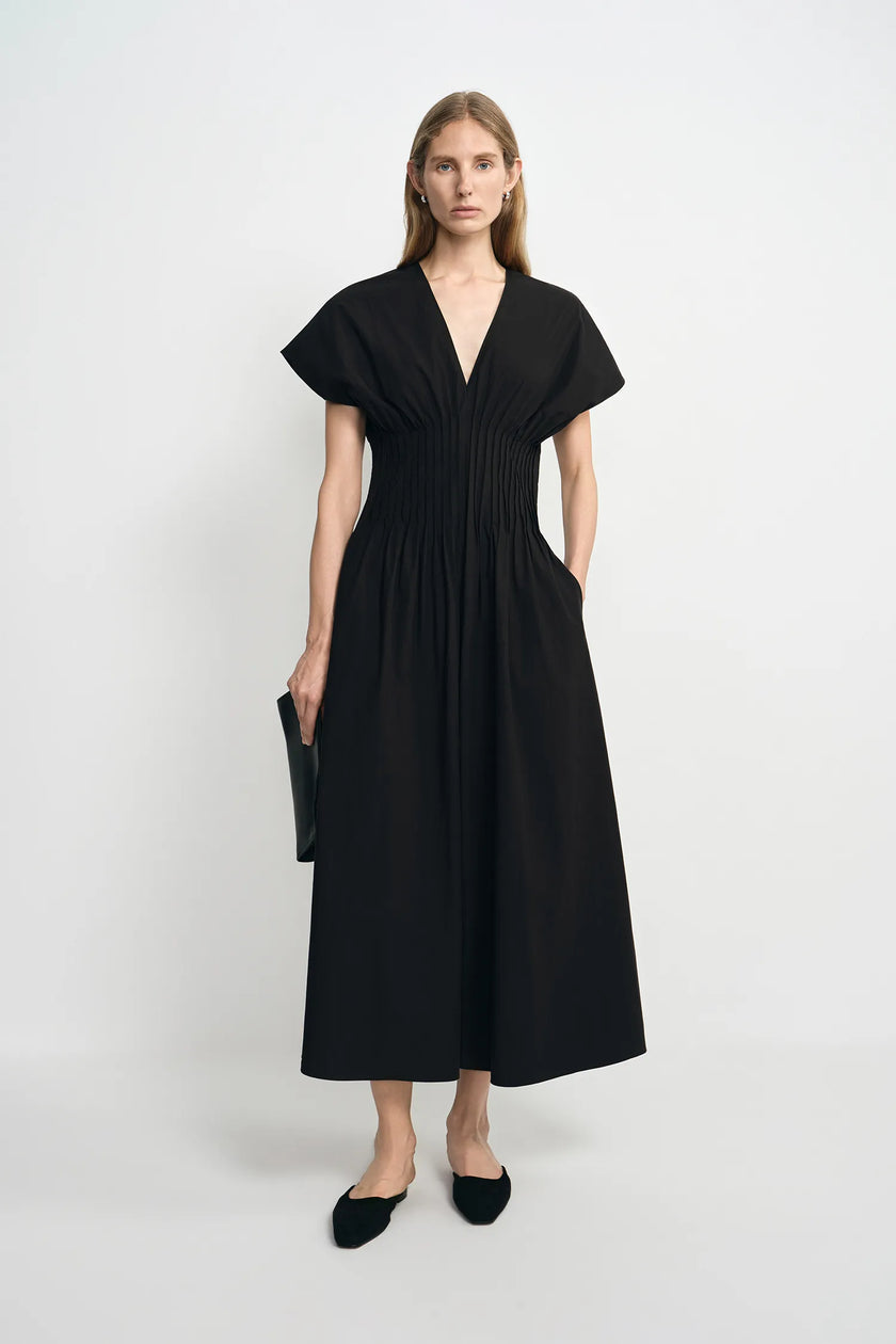 Piquenique Pintuck V-Neck Dress