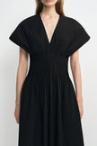 Piquenique Pintuck V-Neck Dress