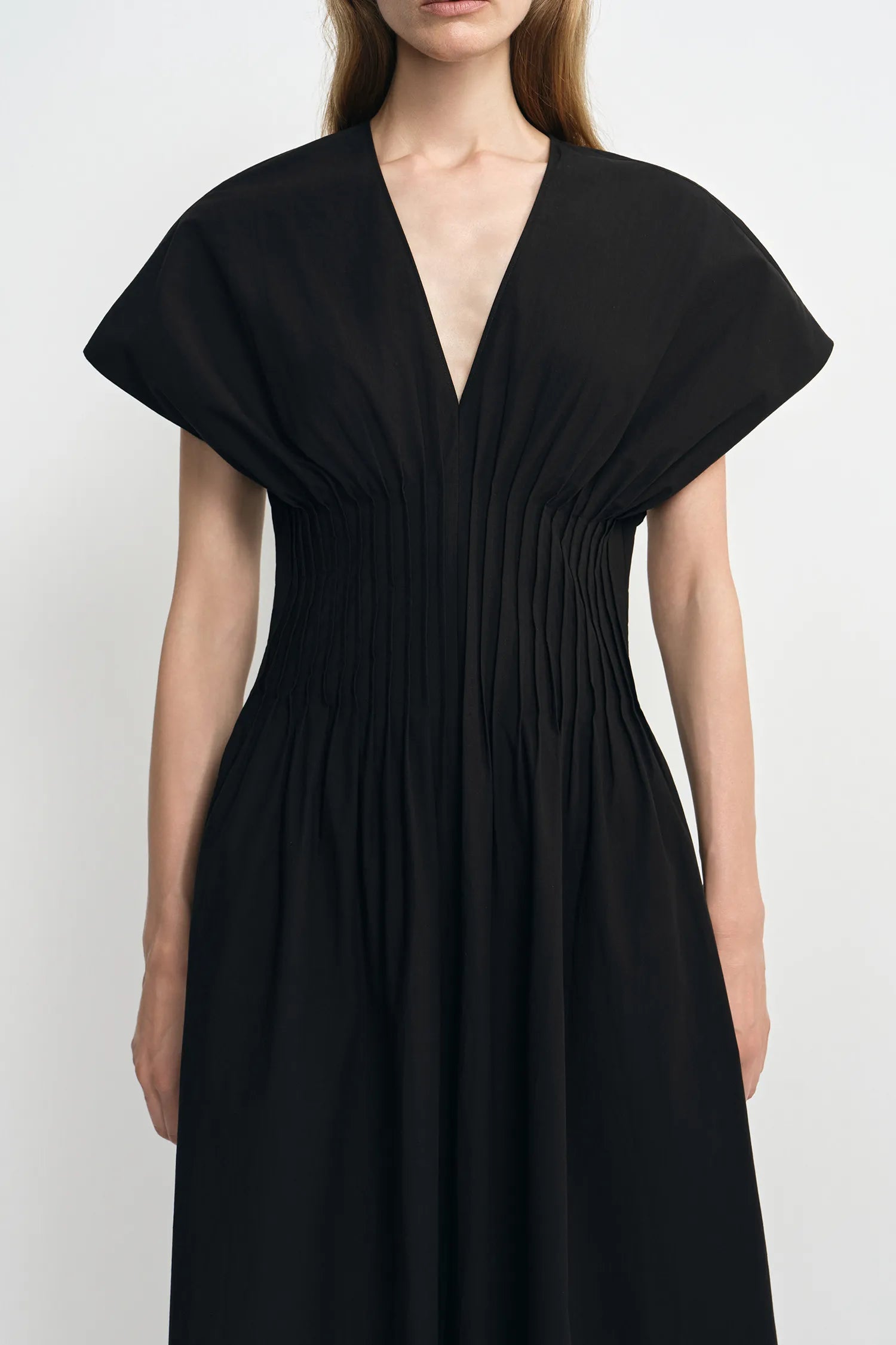 Piquenique Pintuck V-Neck Dress
