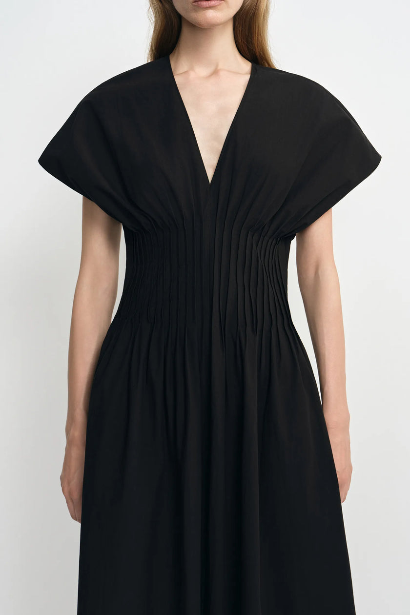 Piquenique Pintuck V-Neck Dress