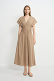 Piquenique Pintuck V-Neck Dress