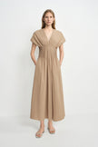Piquenique Pintuck V-Neck Dress
