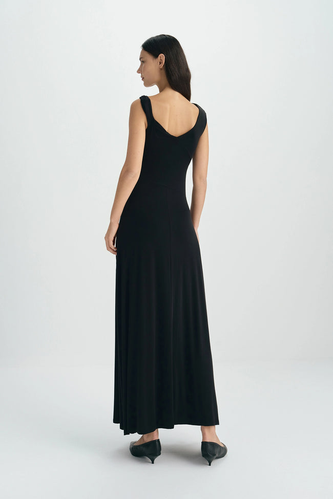 Isola Twist Strap Maxi Dress-Black