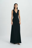 Azure Knit Tie Back Maxi Dress-Black
