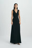 Azure Knit Tie Back Maxi Dress-Black