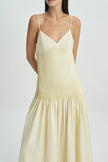 Fleursonne Pintucked Midi Dress-Italian Straw