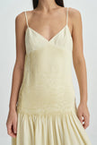 Fleursonne Pintucked Midi Dress-Italian Straw
