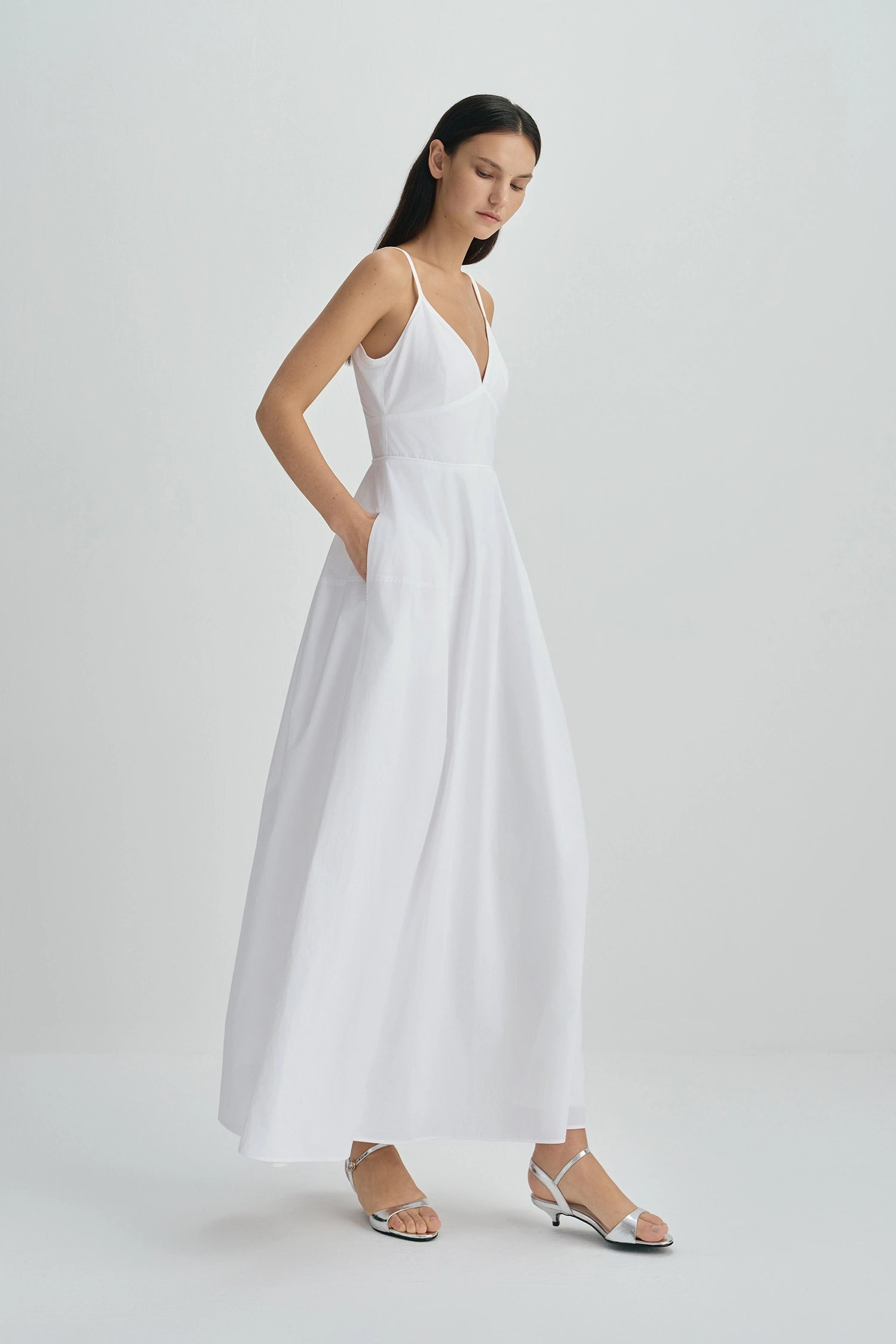 Paloma Balloon Shaped Cami Dress-Cloud