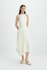 Oréa Draped Skirt Halter Dress Egret