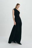 Emeraude One Shoulder Maxi Dress Black