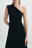 Emeraude One Shoulder Maxi Dress Black