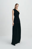 Emeraude One Shoulder Maxi Dress Black