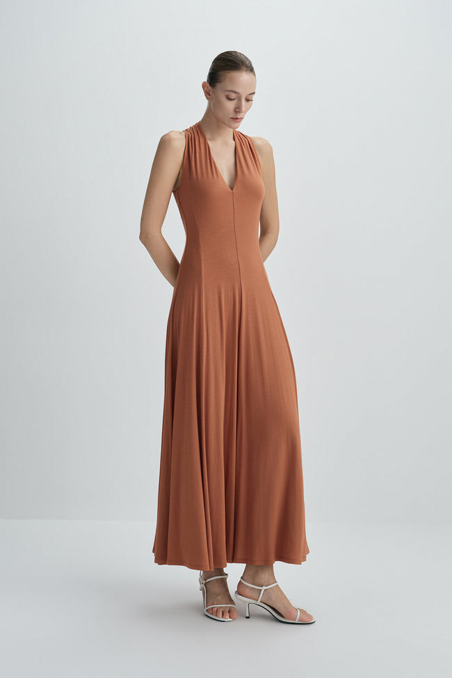 Ventura Draped V-Neck Maxi Dress