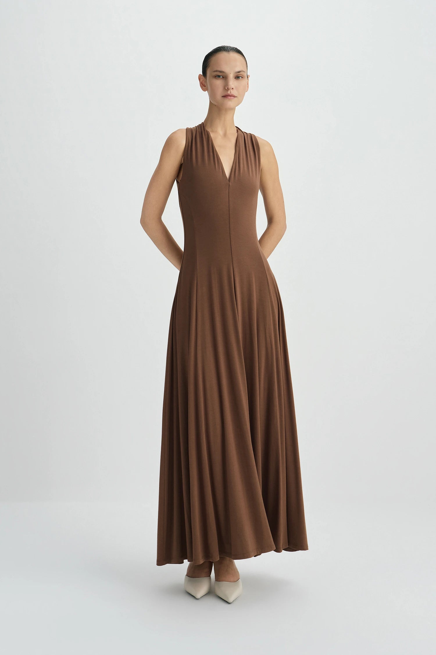 Ventura Draped V-Neck Maxi Dress