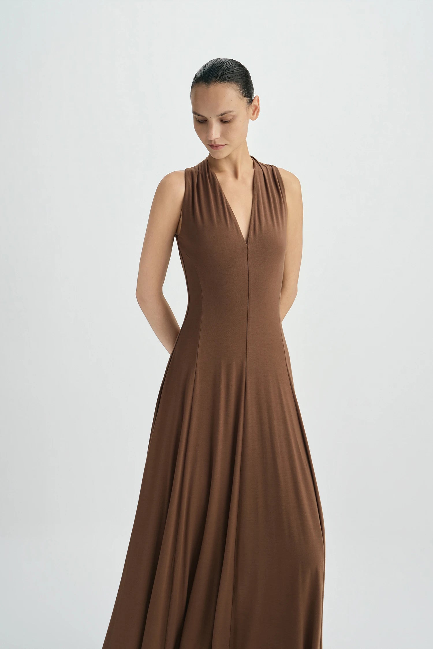Ventura Draped V-Neck Maxi Dress
