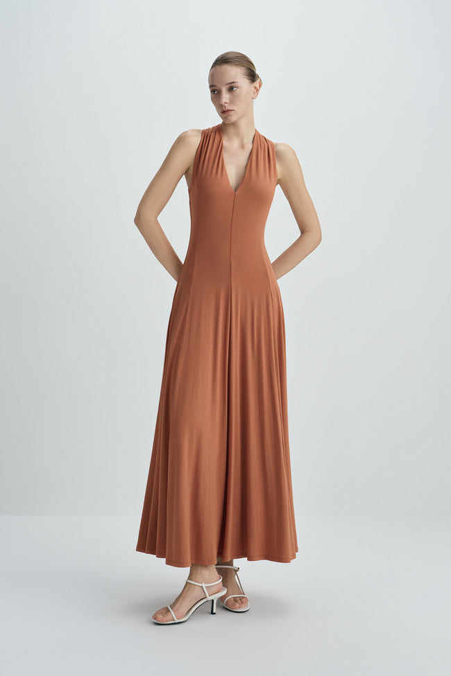 Ventura Draped V-Neck Maxi Dress